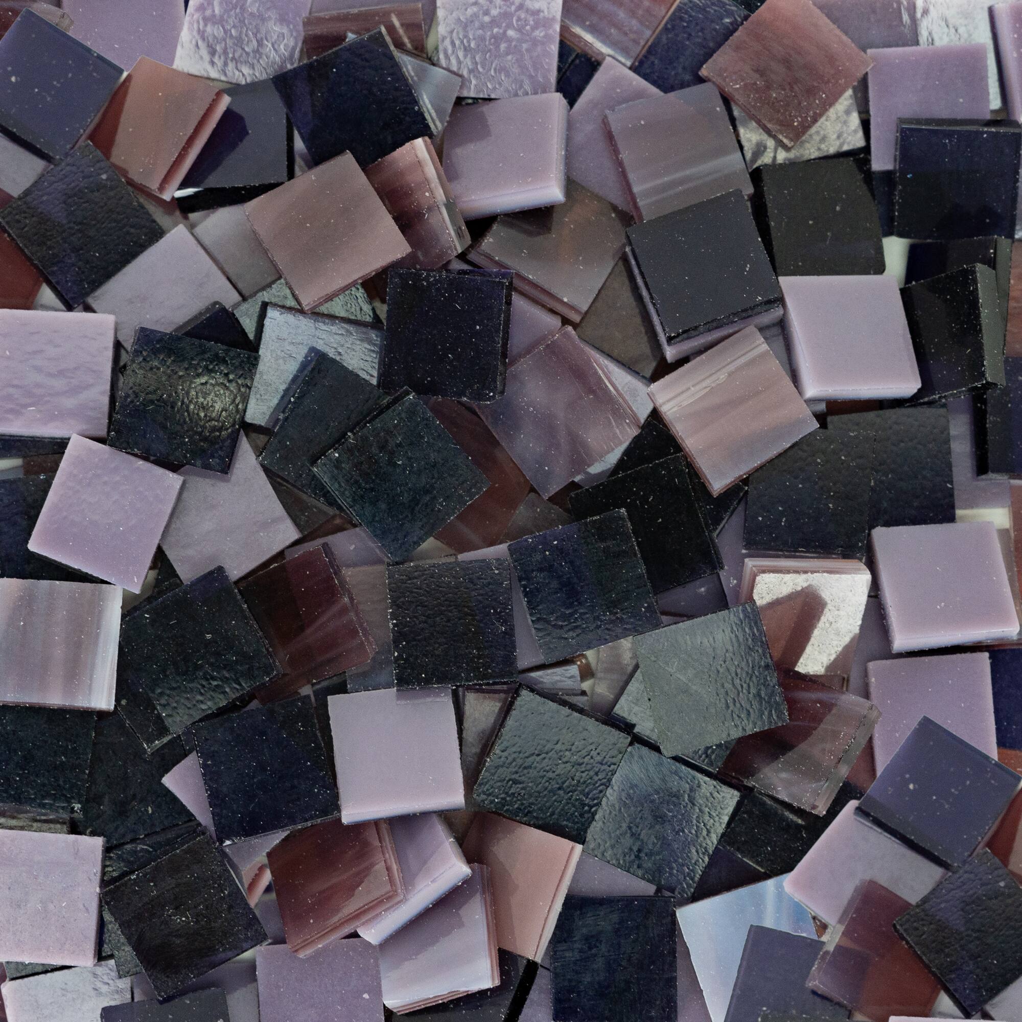 Small Purple Mosaic Stained Glass Squares, 8oz.
